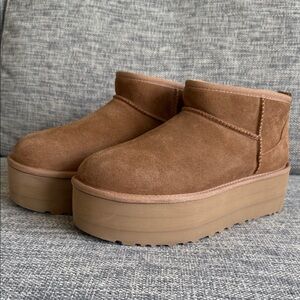 UGG Brown Suede Platform Boots